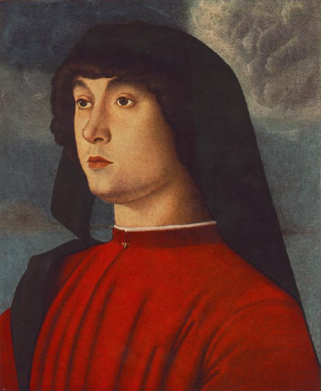 BELLINI, Giovanni Portrait of a Young Man in Red3655 Sweden oil painting art